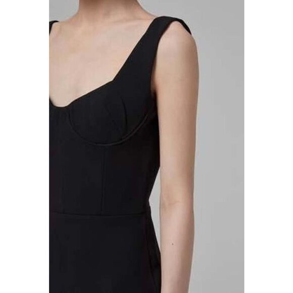 Alex Perry Pagett Stretch-Crepe Midi Dress black US8 - Picture 5 of 12